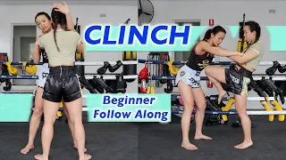 Muay Thai at Home - CLINCH FULL CLASS / CLINCH BASICS (Follow Along, Beginner Level)