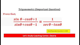 Prove that sin theta-cos theta+1/sin theta+cos theta-1 = 1/sec theta-tan theta.        easy way.