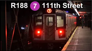 NYC MTA R188 7 Train 111th Street Subway Action @Trainman6000