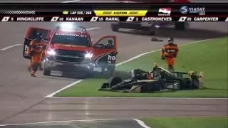 Verizon IndyCar Series 2016. Texas Motor Speedway. Hélio Castroneves & Ed Carpenter Crash