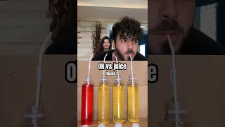 Oil vs juice challenge with my niece