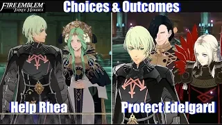 FE3H Protect Edelgard vs Help Rhea Outcomes - Fire Emblem Three Houses