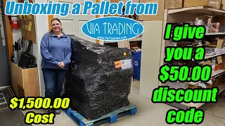 Unboxing a Via Trading Pallet - Cost $1,500 - General merchandise Customer Returns - Discount codes