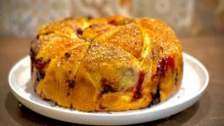 Козунак великденски с пълнеж от сладко / Кулич на Пасху с вареньем / Easter cake with fruit jam