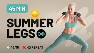 45 Min Summer Legs Workout - Toned and Slim Legs At Home
