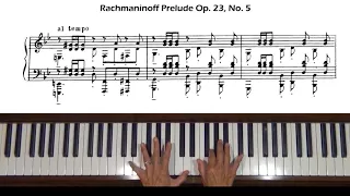 Rachmaninoff Prelude Op. 23, No. 5 Piano Tutorial Part 2