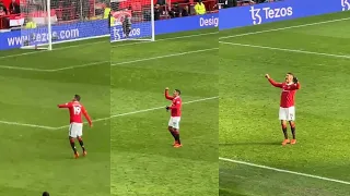 VARANE celebrating with the fans after win against CITY! ALL THE ANGLES