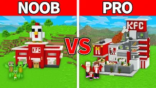 Mikey Family & JJ Family - NOOB vs PRO : KFC House Build Challenge in Minecraft (Maizen)