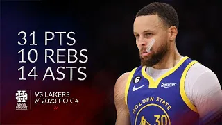 Stephen Curry 31 pts 10 rebs 14 asts vs Lakers 2023 PO G4