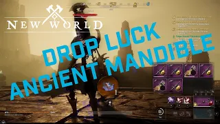 New world Luck Gear testing trophy material drop rates: Ancient Mandible