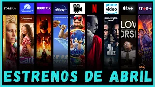 Estrenos de Abril 2022 🖥-😃 Cine, Netflix, HBOMax, DisneyPlus, y Más🌎📽👍