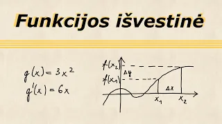 Funkcijos išvestinė | apibrėžimas, išvestinių skaičiavimo taisyklės, fizikinė išvestinės prasmė