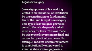 kinds of Sovereignty