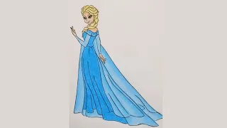 How to draw Elsa from Frozen #shorts #artsyfam #trending #disney #viral #frozen #elsa #anna #anime