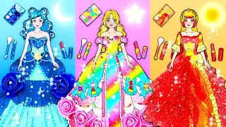 DIY Paper Dolls & Cartoon - Moon Girl, Sun Girl and Star Girl in Real Life - Barbie Friend Handmade