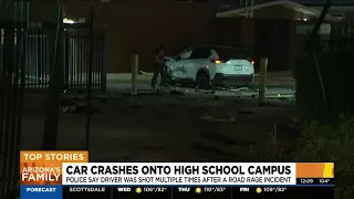 Road rage ends in crash on Phoenix high school campus