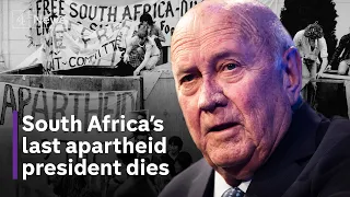 FW de Klerk: Last South African apartheid president dies at 85