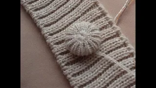 Красивые вязаные пуговицы спицами (мастер-класс) Beautiful Knitted Round Button (DIY)