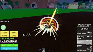 Blox fruits Spider fruit showcase (not awakened)