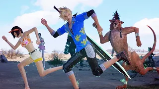 Yuffie, Cloud & Red XIII Strike a Cactuar Pose in Final Fantasy 7 Rebirth