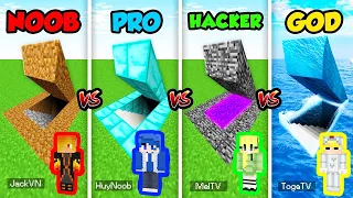 TÔ GÀ THỬ THÁCH 24H XÂY HẦM SIÊU BÍ MẬT GIỮA NOOB VS PRO VS HACKER VS GOD TRONG MINECRAFT