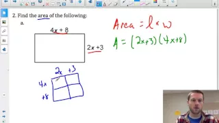 Multiplying Polynomials to find Area of a Rectangle