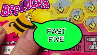 Fast Five.  Bee Lucky.  Pa Lottery Scratch Tickets