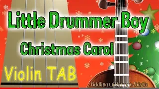 Little Drummer Boy - Christmas Carol - Violin - Play Along Tab Tutorial