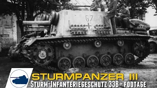 Rare Sturmpanzer III - Sturm-Infanteriegeschütz 33B - footage.