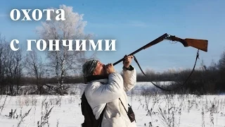 Охота с гончими в сильный мороз. Hunting with Russian hounds in the bitter cold. Охота на Охоту.