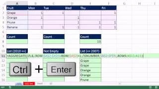 Excel Magic Trick 1122: Repeat Row Headers Vertically For Each Day Activity Exists: Array Formula