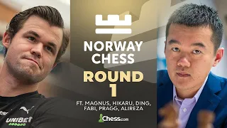 Magnus v. Ding In Battle of Champions & Hikaru v. Fabiano In American Derby! Norway Chess 2024 Rd 1