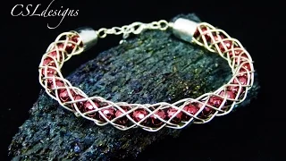 Hollow wirework kumihimo bracelet