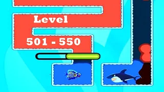 Save the Fish Pin HD - Pull the pin Level 501 -  550 | walkthrough | mini game | ads | puzzle