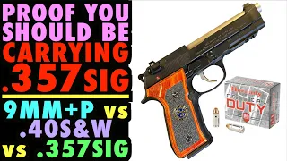 PROOF You Should be Carrying .357SIG...(9mm+P vs .40S&W vs .357SIG)