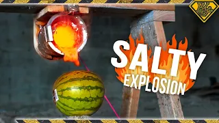 When Molten Salt hits a Watermelon! This TKOR Fruit Explosion Trick Is Awesome!