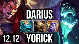 DARIUS vs YORICK (TOP) | 1.6M mastery, 300+ games, Dominating | KR Diamond | 12.12