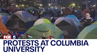 Protests at Columbia University as more NYC students set up pro-Palestinian encampments