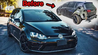 Rebuilding A WRECKED And Modded 2016 MK7 Volkswagen Golf R In 11 Minutes!