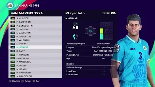 SAN MARINO 1996 - EURO ENGLAND 1996 - NOT QUALIFIED - PES 2021 PS4