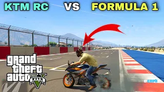 GTA 5 : KTM RC 390 VS FORMULA 1 😁JUMP CHALLENGE | TECHNO GAMERZ GTA 5 #shorts #gta5