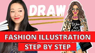 HOW TO DRAW FASHION ILLUSTRATION FOR BEGINNERS | STEP BY STEP TUTORIAL #fashionillustration