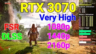 Horizon Forbidden West | RTX 3070 | Very High + DLSS/FSR | 1080p/1440p/2160p | FPS Test