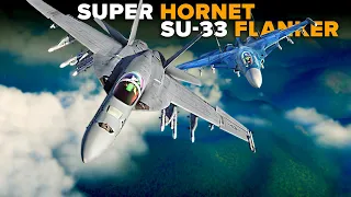 F/A-18 Super Hornet VS SU-33 Flanker Fight | DCS World