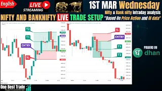 🔴Live Nifty intraday trading | Bank nifty live trading | Live options trading | 1st MAR 2023 dhan