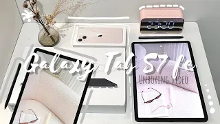 Galaxy Tab S7 FE Aesthetic Unboxing | Pink aesthetic + accessories