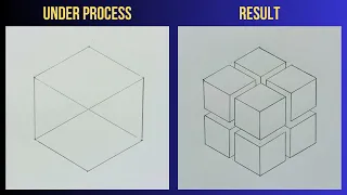 How to draw multi 3d cubes? || Cube Drawing || Tangible Art