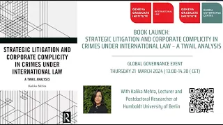 BOOK LAUNCH | Strategic Litigation and Corporate Complicity in Crimes under International Law