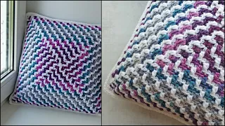 CRAZY COOL! Mosaic Granny Square! Crochet pillow, blanket, chair cover, potholder or rug?