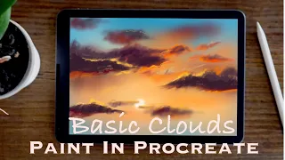 How to draw Clouds in Procreate Beginners iPad Painting Tutorial | Paint with Basic Brushes |The Pro